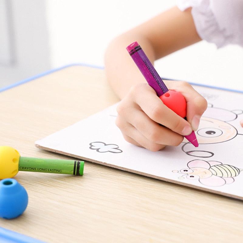 1-3pcs Ball Silicone Pen Children's Writing Practice Auxiliary Grip Corrector Pencil Cover Office Supplies Random Colors Ergonomic Pen Grips For Kids Adults Left Handed And Right Handed
