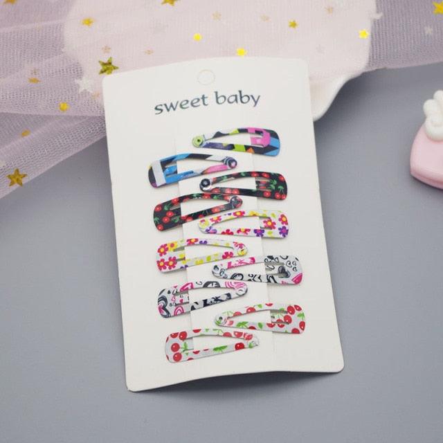 10PCS New Cute Cartoon Heart Type Metal Candy Color Baby BB Clips Girls Hairpins Hair Clip Kids Headwear Children Accessories