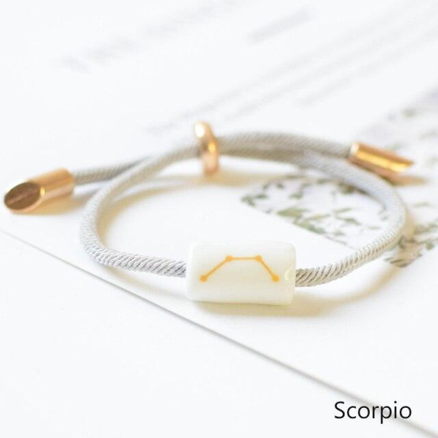 12 Zodiac Bracelet Charm Jewelry Adjustable Braided Rope Couple Bracelets Handmade Navy String Bracelet With Metal Knot Men Women Braided Bracelets Gifts