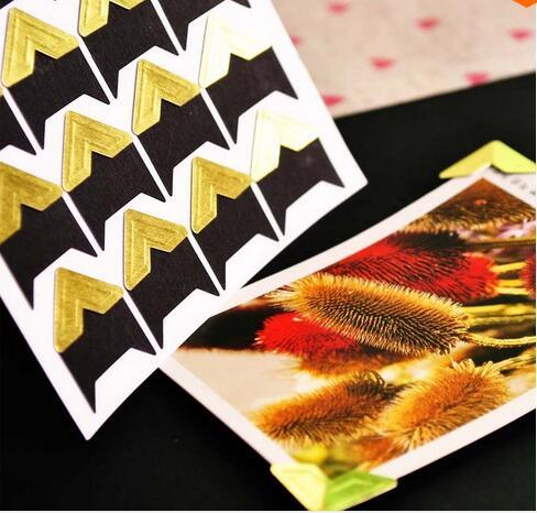 120 pcs/lot (5 sheets) DIY Vintage Corner kraft Paper Stickers for Photo Albums Frame Decoration Scrapbooking Gifts for Valentine Anniversary Gifts