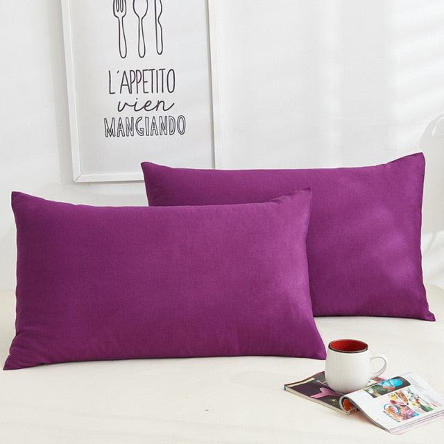 1/2pcs Cotton Pillowcase Solid Color Pillow Cover Home Bed Bedding for Standard Size Solid Color Long Pillow Case Soft Comfortable Adults Double Luxury Body Pillow Cover