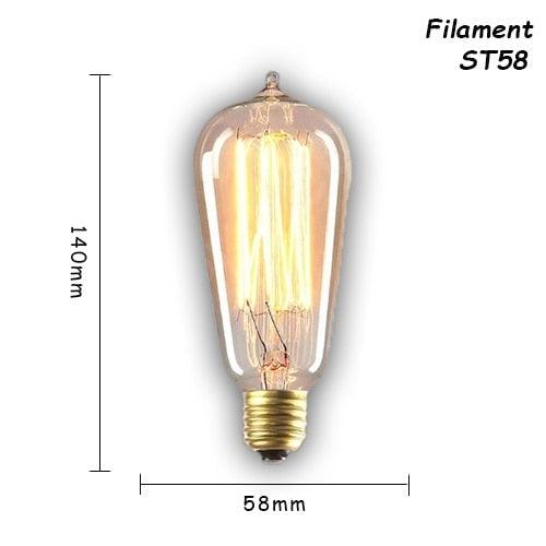 1pc Retro Lamp Edison Bulb Incandescent Living Room Decoration Vintage Lamp Filament Dimmable Amber Glass Antique Filament Light Bulbs
