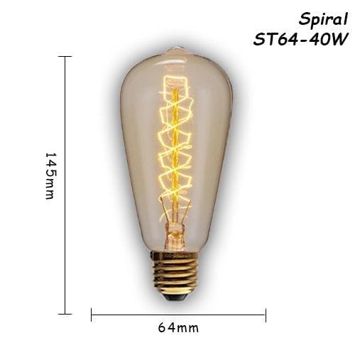 1pc Retro Lamp Edison Bulb Incandescent Living Room Decoration Vintage Lamp Filament Dimmable Amber Glass Antique Filament Light Bulbs