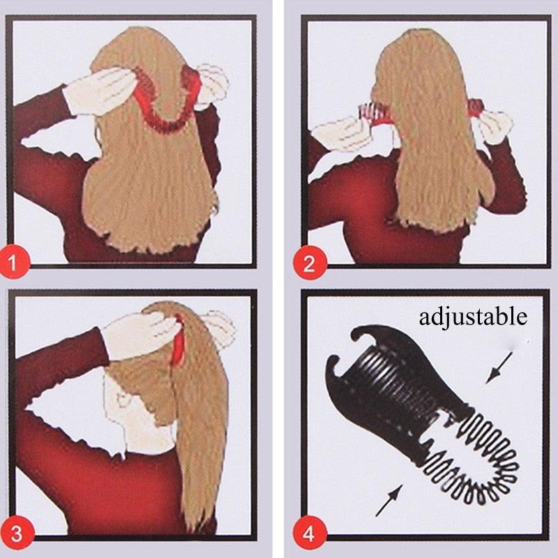 1PC Woman Elastics Hair Braider Banana Clip Scorpion Type Hair Holding Tool Ponytail Rubber Bands Ponytail Mohawk Bun Maker Accessories For Curly Hair Women