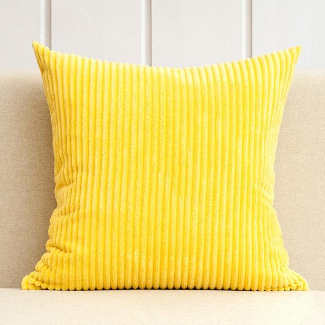 1Pcs Beautiful Color Corduroy Pillow Case Decorative Sofa Cushion Cover Solid Color Corduroy Cushion Cover With Stripe Pattern Home Decor Charming 21 Colors