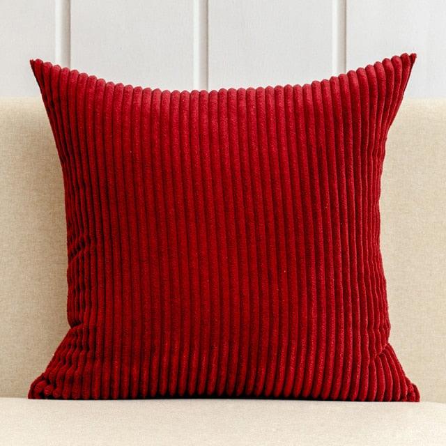 1Pcs Beautiful Color Corduroy Pillow Case Decorative Sofa Cushion Cover Solid Color Corduroy Cushion Cover With Stripe Pattern Home Decor Charming 21 Colors