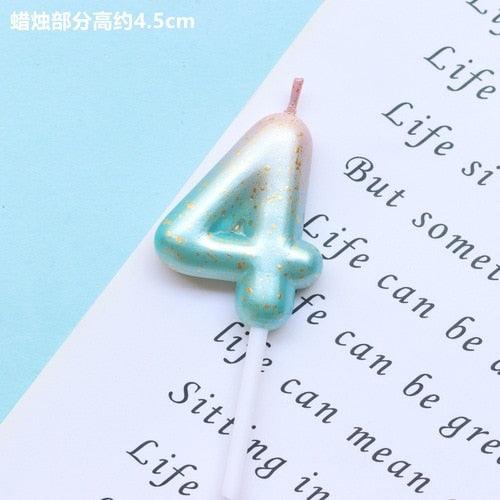 1pcs Starry Sky Candles Birthday Cake Decoration Gradient Party Cake Decor Candles Happy Birthday Number Candles for Cake Topper Decoration for Party