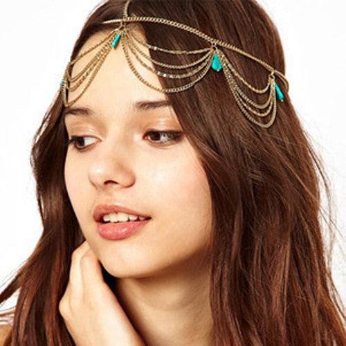 1pcs Vintage Faux Crystal Pearl Tiara Drop Bridal Headband Wedding Hair Accessories Crown Hair Band for Bride and Bridesmaids