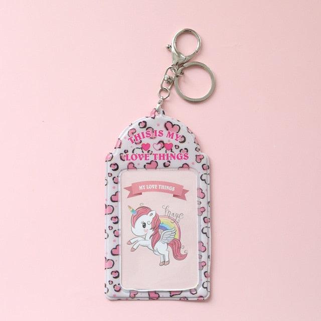2 Pockets Colorful Photo Card Holder Pockets for Mini Photo Sticker & Name Card 3 Inch 6.35 x 9cm Photos with Key Chain Album Gifts For Valentines Day