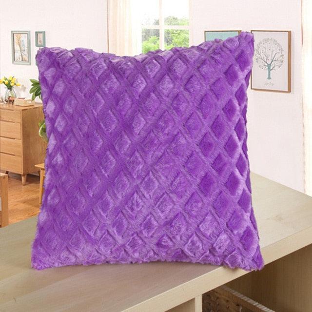 2021 Soft Fur Plush Cushion Cover Pillowcase For Home Decor Pillow Cover Bed Sofa Decorative Soft Fluffy Plush Pillowcases Square Autumn Cushion Covers For Living Room
