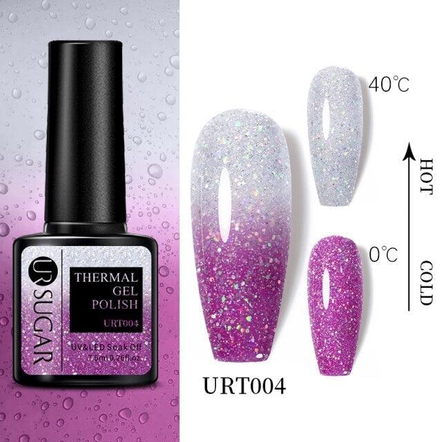 2022 NEW Purple Gel Nail Polish UV Color Changing Gel Nail Polish Stylish Three Layer Effect For Womens