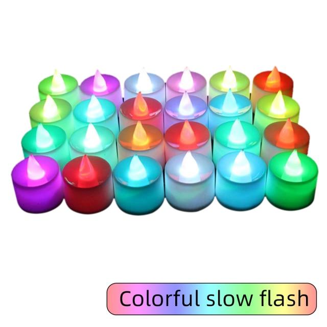 24pcs LED Candle Multicolor Color Lamp Flame Tea Light Heart-Shaped Rocking Tea Candles For Wedding Birthday Party Decoration Multi Color Changing Votive Flameless Candles With Remote And Timer Battery Operated Led Tea Light Candles