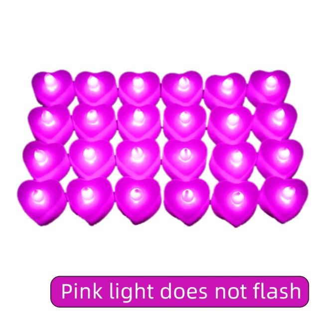 24pcs LED Candle Multicolor Color Lamp Flame Tea Light Heart-Shaped Rocking Tea Candles For Wedding Birthday Party Decoration Multi Color Changing Votive Flameless Candles With Remote And Timer Battery Operated Led Tea Light Candles
