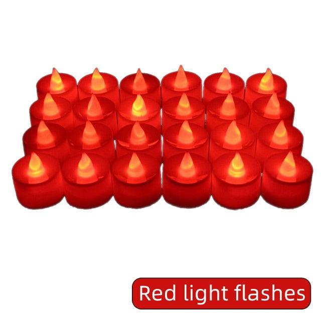 24pcs LED Candle Multicolor Color Lamp Flame Tea Light Heart-Shaped Rocking Tea Candles For Wedding Birthday Party Decoration Multi Color Changing Votive Flameless Candles With Remote And Timer Battery Operated Led Tea Light Candles