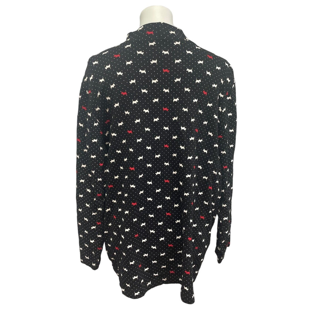 Croft & Barrow Womens Plus Size 3X Long Sleeve Scottie Dog Mock Turtleneck Top