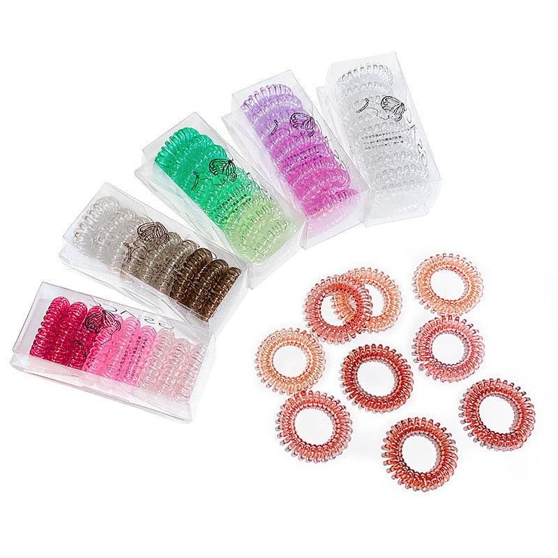 9pcs/set Telephone Colorful Hair Ties Woman Elastic Hairband Ponytail Holders Hair Ropes Wires Scrunchies Elastic Hair Bands Kid Ponytail Holder Tie Gum Hair Accessories