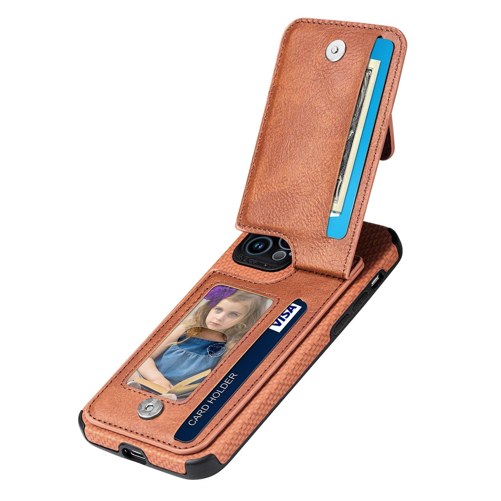 Blue Cards Wallet Leather Phone Case For Iphone 14 Plus 13 12 Mini 11 Pro Max X Xs Xr Men Luxury Business Purse Card Holder Cover  Phone Case With Card Sleeve Men Phone Case
