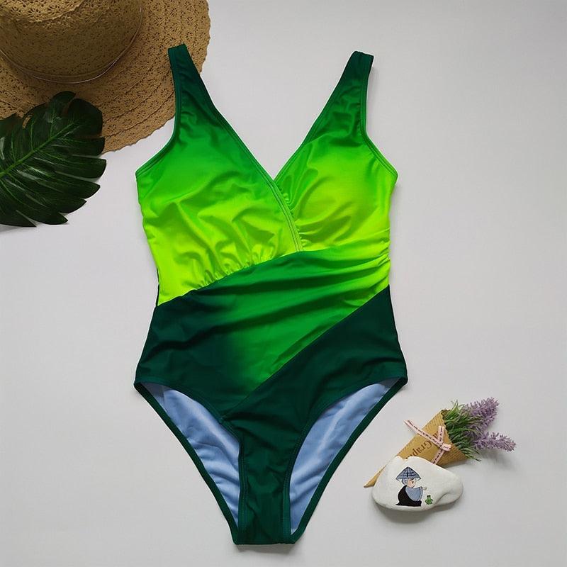 Bodysuit One Piece Swimwear Women New Female Beach Swimsuit Bathing Suit Beachwear Vintage Solid Black Women's Bathing Suits Tummy Control One Piece Swimsuits V Neck Halter Swimwear
