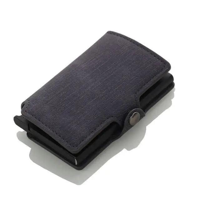 Classic Multifunction Automatic Aluminum Alloy Leather Credit Card Holder Retro New Pop-Up Card Ejector Business Wallets For Men