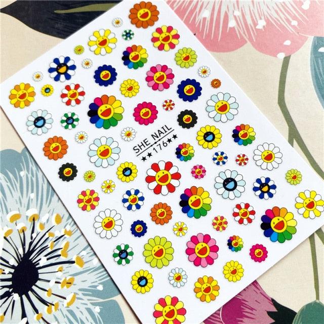 Cute rabbit Cute cat  Japanese Justice Girl 3D Back Glue Nail Sticker Nail Decoration Nail Art Nail Ornament Self Adhesive Nail Decals for Nail Art Decoration Including Hearts Stars Letters Bowknot Leaves Flowers Plants Fruits Butterflies for Woman