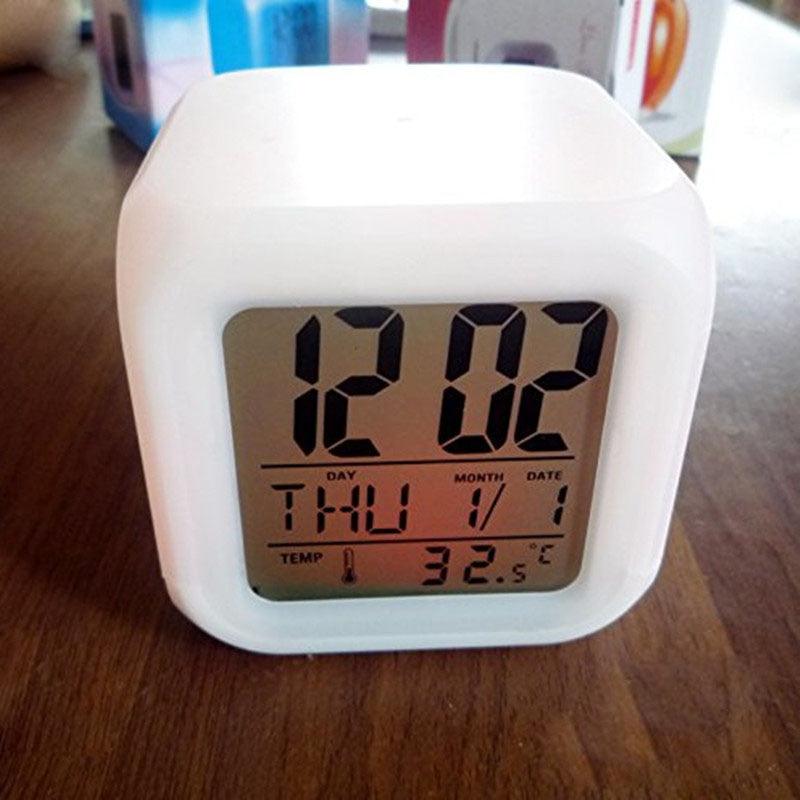 Luminous Alarm Clock Multifunctional White Screen Color Changing Bedroom Night Light Touch Control Bedside Lamp Dimmable Multi-Color Changing Gift Ideas Colorful Decompression Digital Accessories