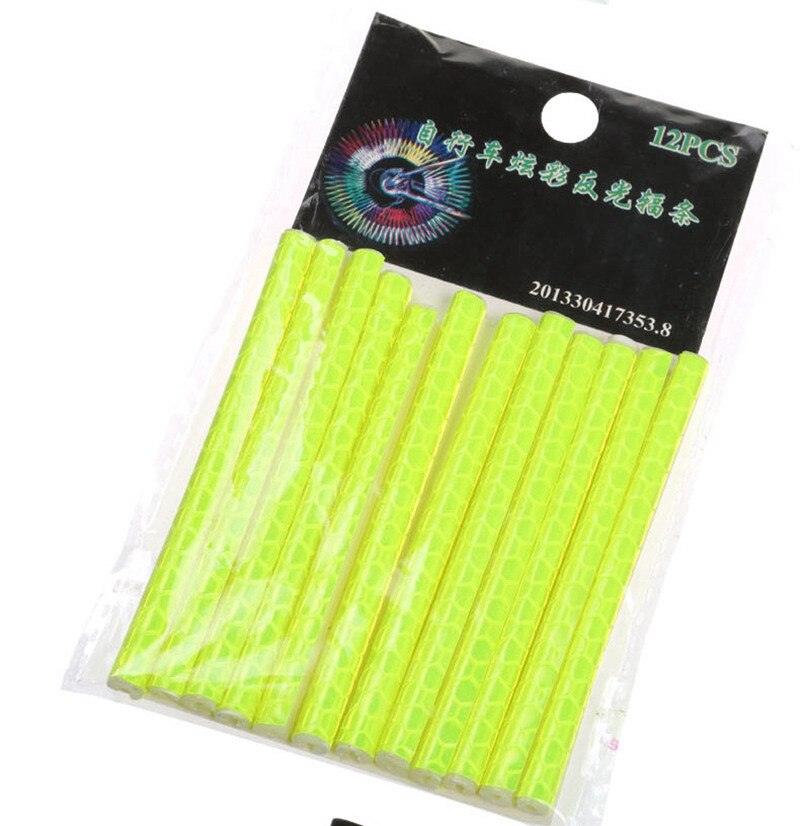 12 Pieces Bicycle Mountain Bike Riding Wheel Rim Spoke Mount Clip Tube Warning Light Strip Reflector Sets Bicycle Spoke Skins Wraps Bicycle Wheel Spoke Reflector Reflective Kids Road Mountain Bike Colorful Wheel Decoration