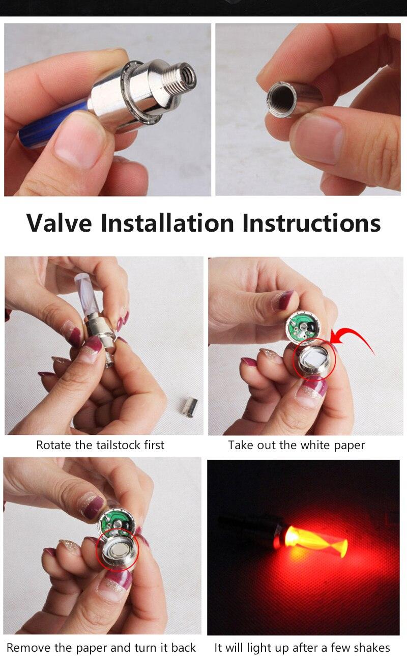2PC Wheel LED Light Bike Light Tire Valve Cap Decorative Tire Flash Spoke Neon Lamp Bicycle Light Colorful Wheel Light For Mountain City Foldable Bike Front And Rear Wheel Wheel Light Tire