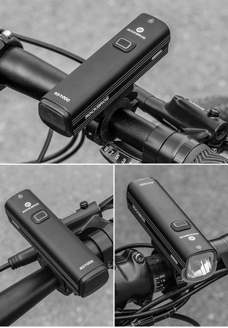 Bike Light Front Lamp USB Rechargeable LED 4800mAh Bicycle Light Waterproof Bicycle Light Set USB  Rechargeable Super Bright Bike Headlight For Night Riding Bracket 1000LM