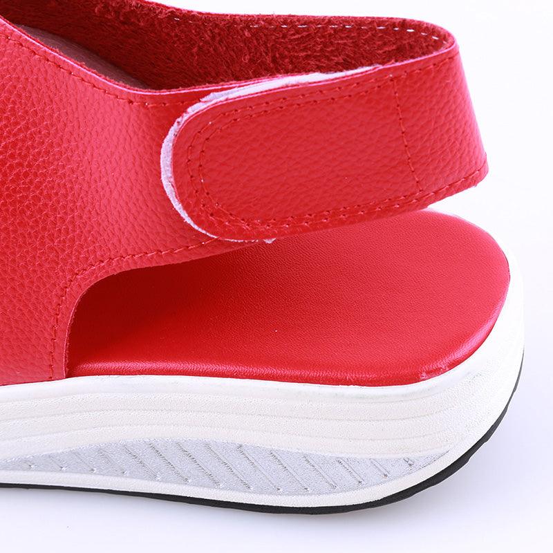Vintage Women Platform Sandals Leather Sandals Open Toe Design Casual Women Walk Shoes Soft PU Leather Vintage Summer Casual Non-Slip Beach Platform Shoes Sandals